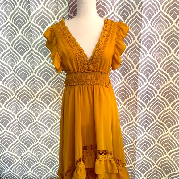 Baltic Born Dresses & Skirts - NWT Baltic Born Jasmine Ruffle Maxi Dress in Mustard